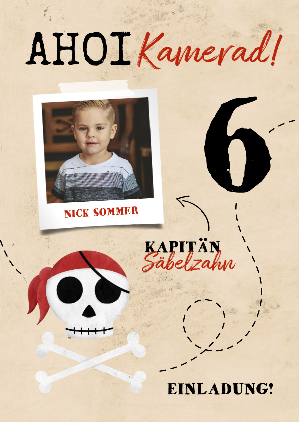 Kindergeburtstag - Einladung zum Piraten Kindergeburtstag