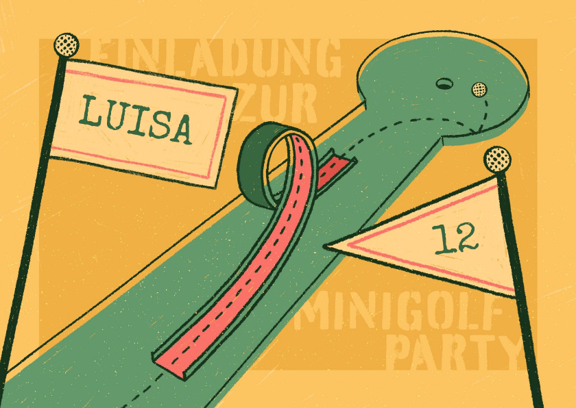 Einladung zur Minigolf-Party 12. Geburtstag - Kindergeburtstag Kindergeburtstag - Einladung zur Minigolf-Party 12. Geburtstag