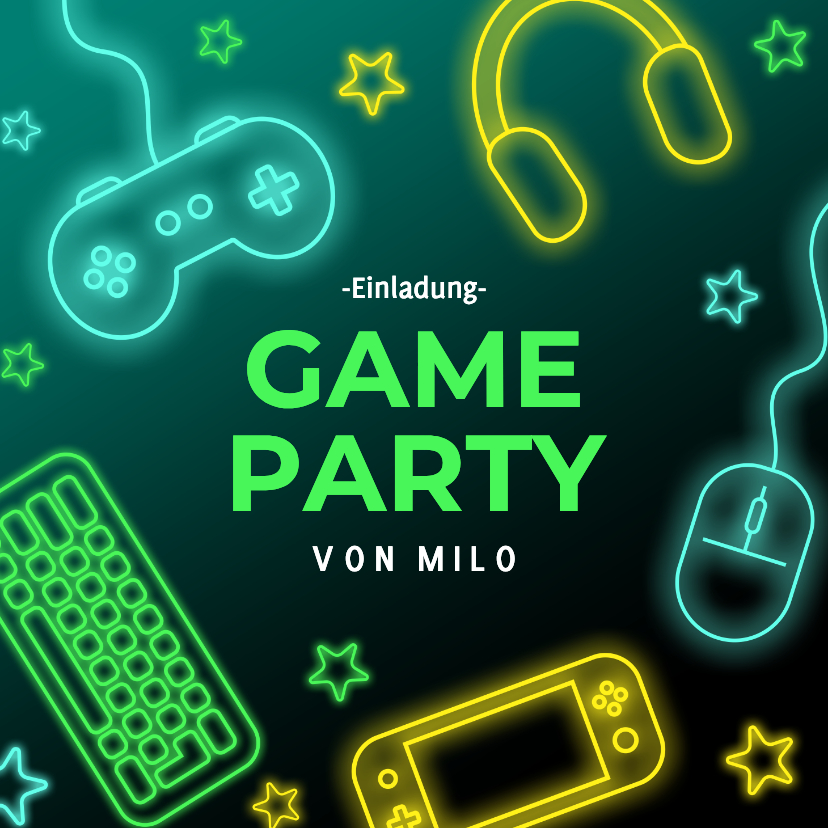 Einladungskarte Gamer Geburtstag Gaming Party - Kindergeburtstag Kindergeburtstag - Einladungskarte Gamer Geburtstag Gaming Party