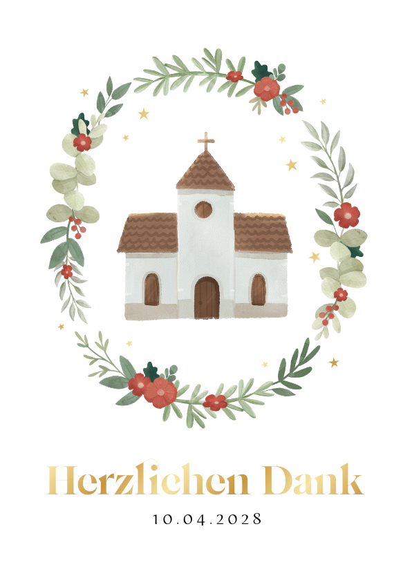 Kommunionskarten - Dankeskarte Kommunion Kirche