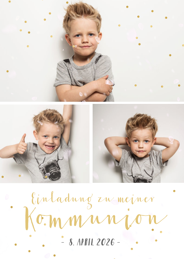Kommunionskarten - Einladung zur Kommunion Fotocollage Junge
