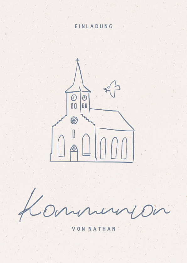 Kommunionskarten - Einladung zur Kommunionsfeier Kirche & Taube