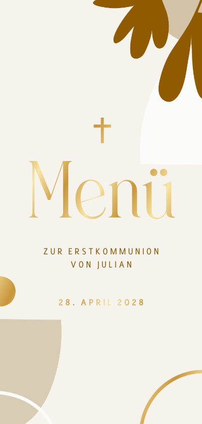 Kommunionskarten - Menükarte zur Kommunion naturell & grafisch