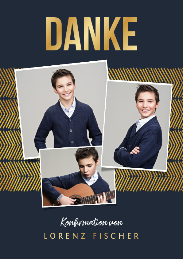 Dankeskarte zur Konfirmation grafisch Fotos Send a Smile