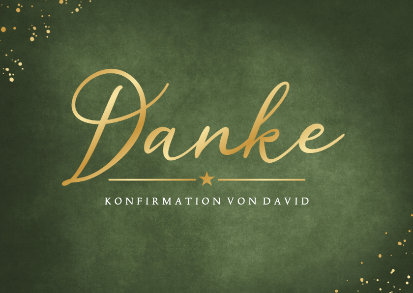 Danksagung zur Konfirmationsfeier klassisch in Goldlook - Konfirmationskarten Konfirmationskarten - Danksagung zur Konfirmationsfeier klassisch in Goldlook