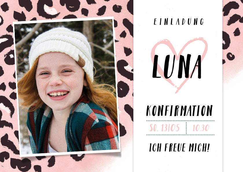 Konfirmationskarten - Einladung Konfirmation Foto und Pantherprint