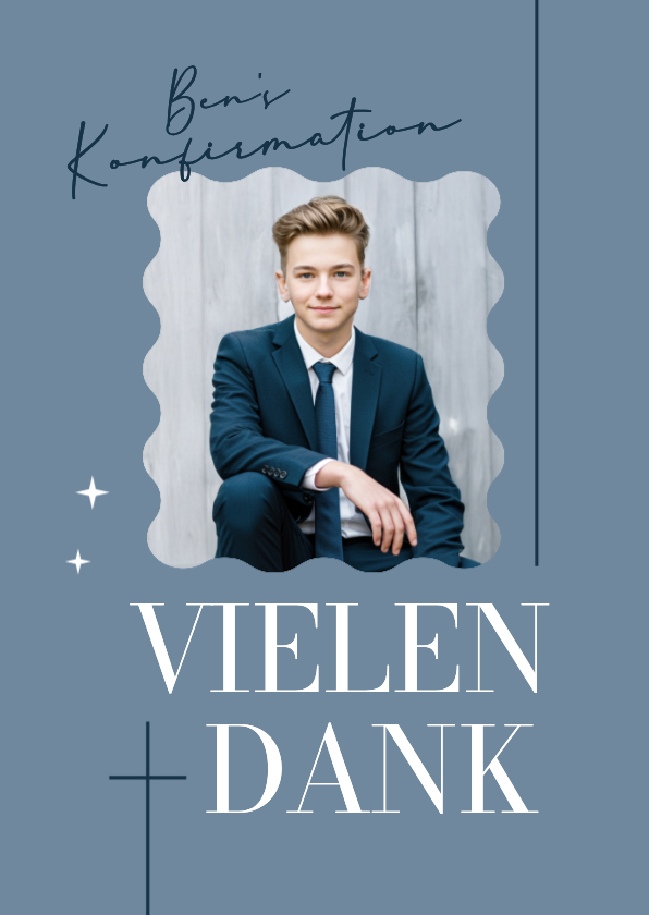 Konfirmationskarten - Konfirmation Dankeskarte Foto grafisches Kreuz