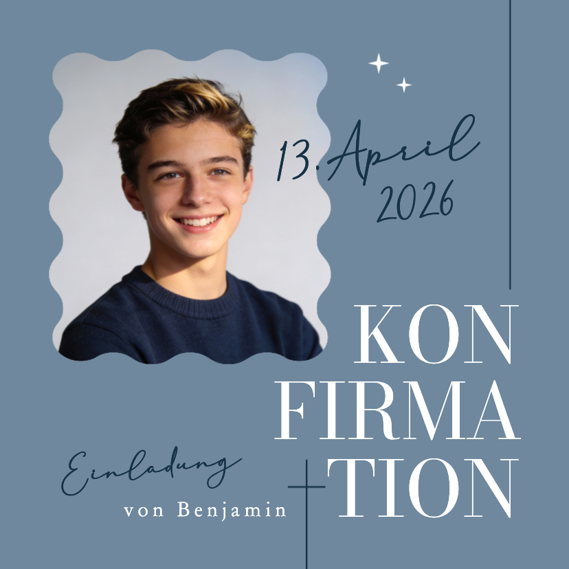 Konfirmationskarten - Konfirmation Einladungskarte Foto grafisches Kreuz