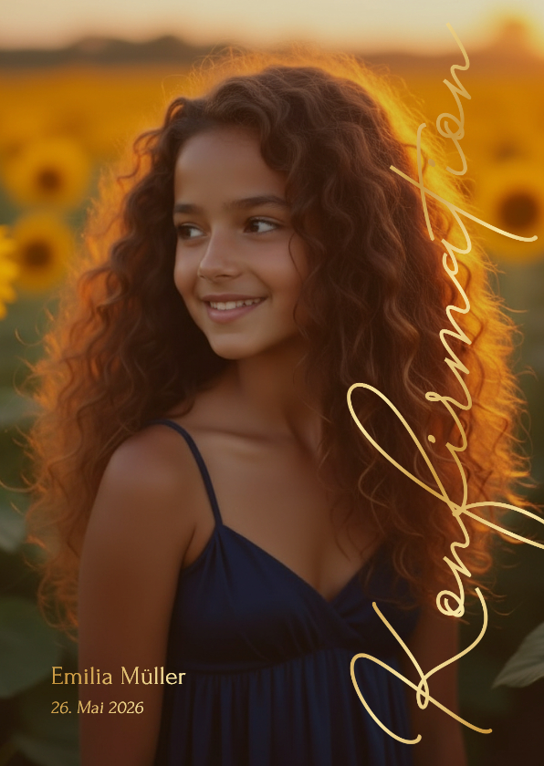 Konfirmationskarten - Konfirmation Foto-Einladungskarten Schriftzug