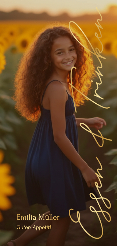 Konfirmationskarten - Menükarte großes Foto Schriftzug Konfirmation