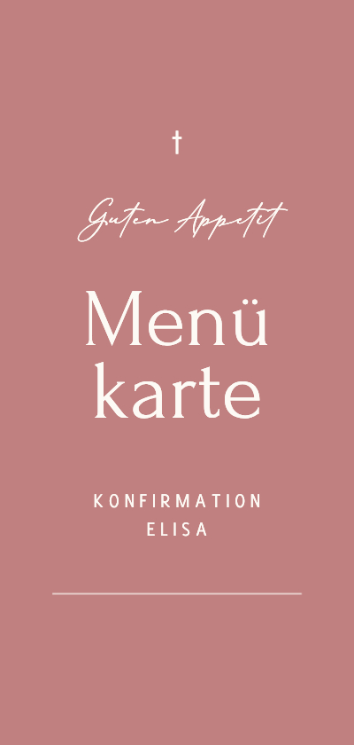 Konfirmationskarten - Menükarte Konfirmation altrosa