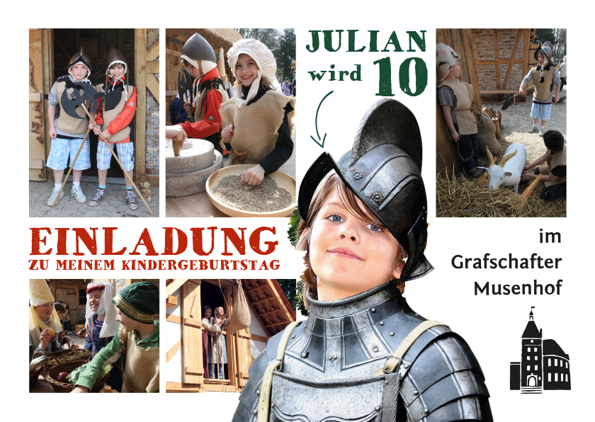 Kooperationen - Kindergeburtstag Einladung Grafschafter Musenhof