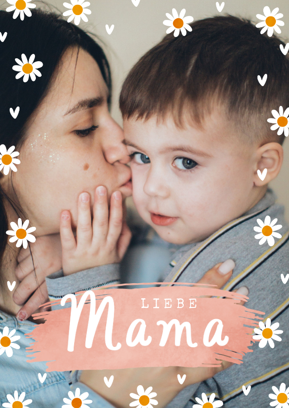 Muttertagskarten - Fotokarte Muttertag mit Margeriten