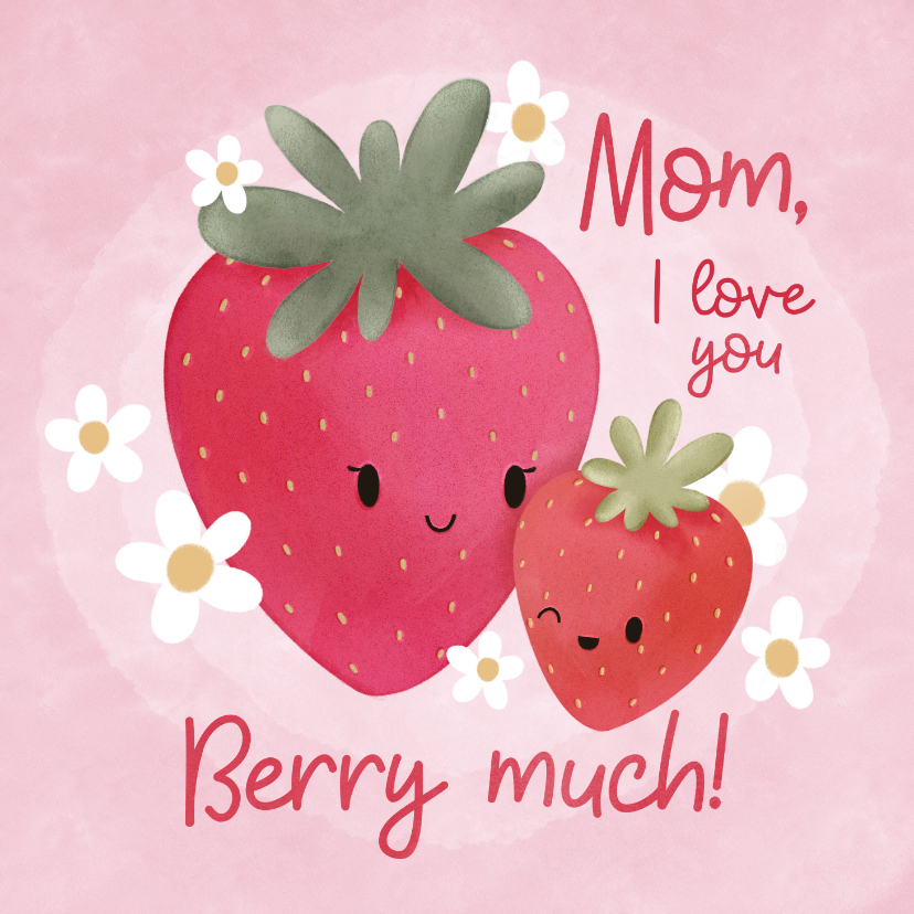 Muttertagskarten - Grußkarte Muttertag Erdbeeren