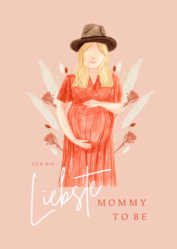 Muttertagskarten - Grußkarte Muttertag 'Mommy to be' Boho-Stil