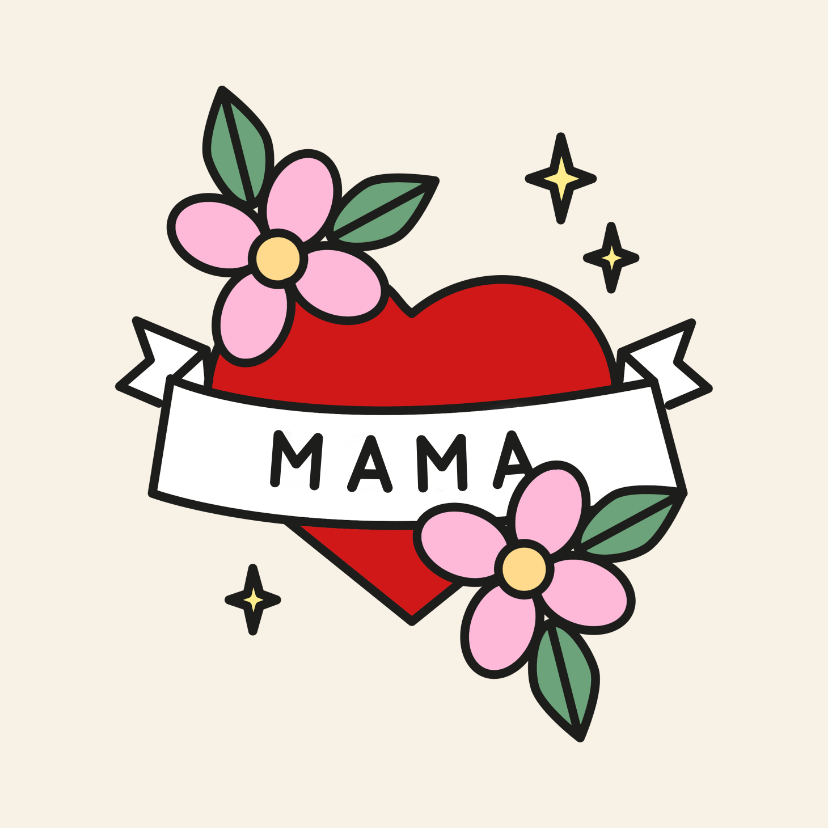 Muttertagskarten - Grußkarte Muttertag Tattoo