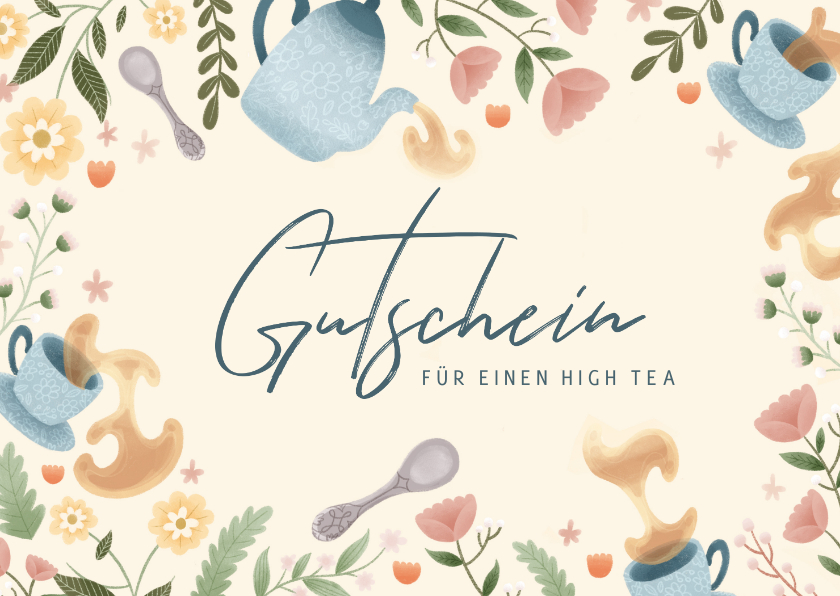 Muttertagskarten - Gutscheinkarte zum Muttertag High Tea