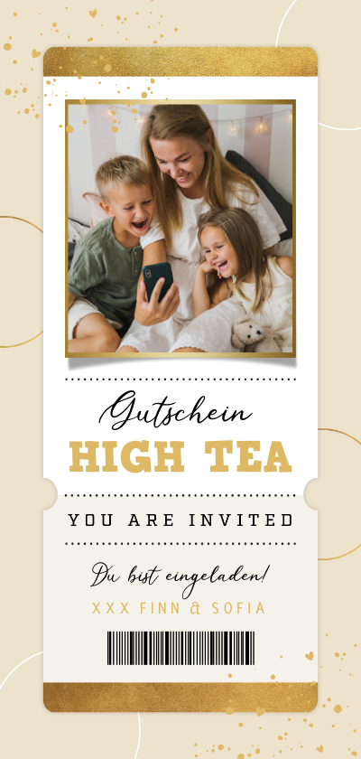 Muttertagskarten - Karte Gutschein zum Muttertag High Tea