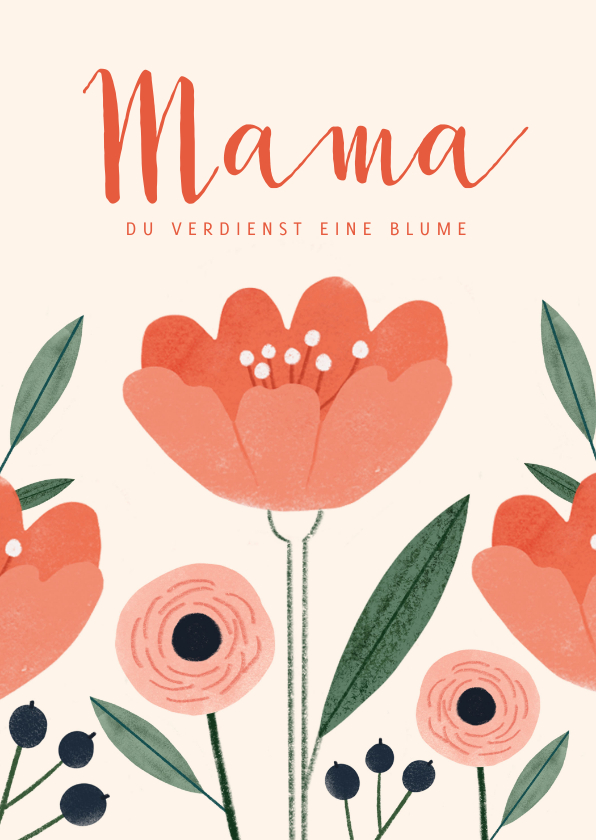 Muttertagskarten - Karte zum Muttertag Blume & Foto innen