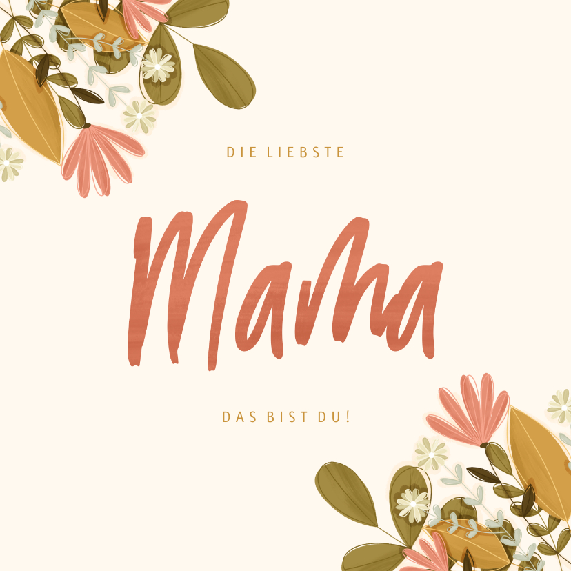 Muttertagskarten - Karte zum Muttertag botanisch mit Foto innen