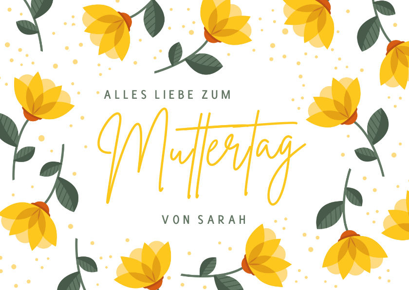 Muttertagskarten - Karte zum Muttertag gelbe Blumen