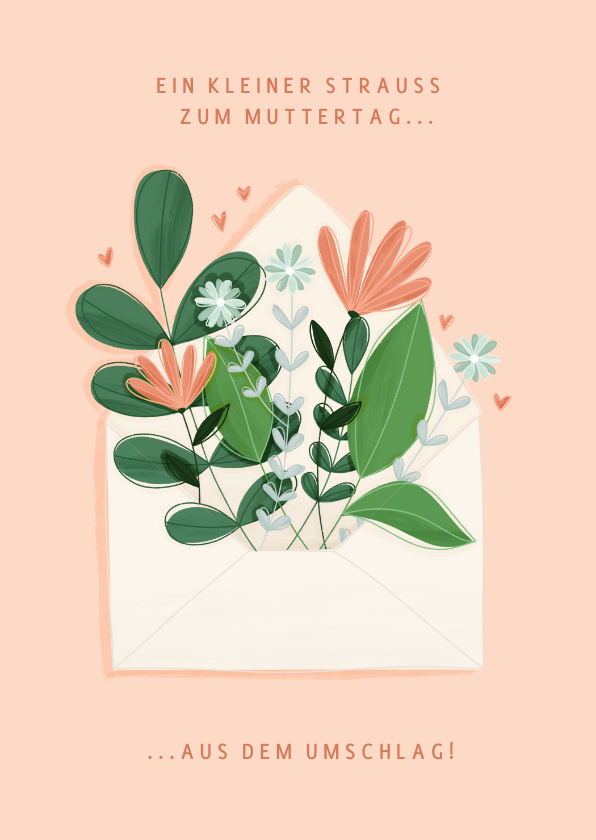 Muttertagskarten - Muttertagskarte Blumen aus dem Umschlag