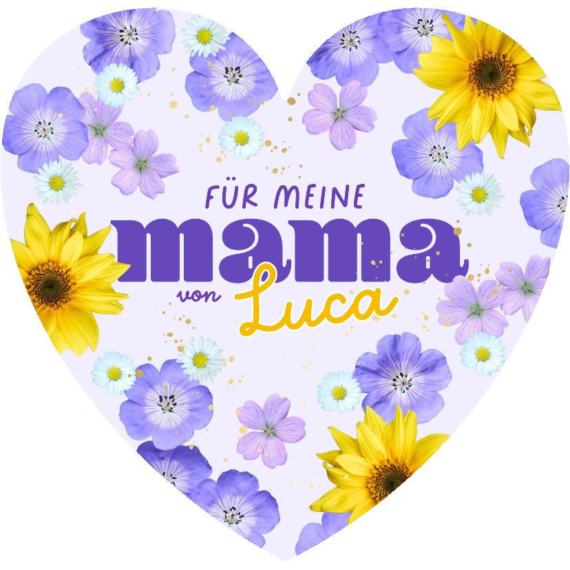 Muttertagskarten - Muttertagskarte Herz mit Blumen