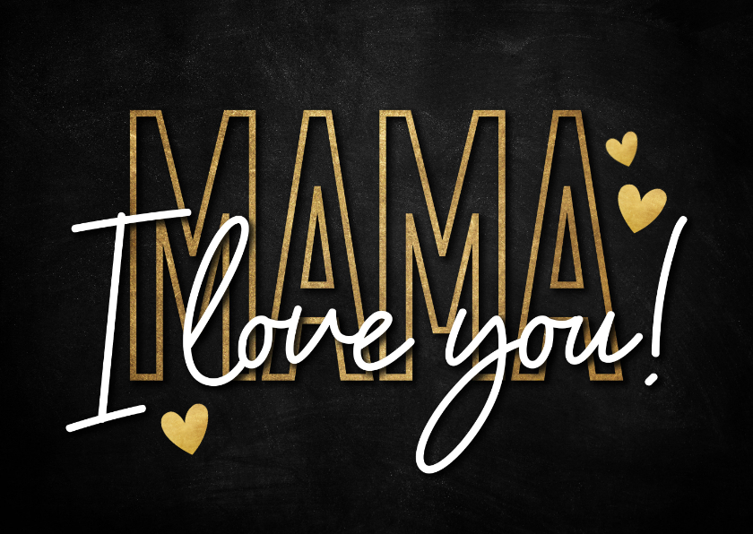 Muttertagskarten - Muttertagskarte 'Mama I love you!' Typografie mit Herzen
