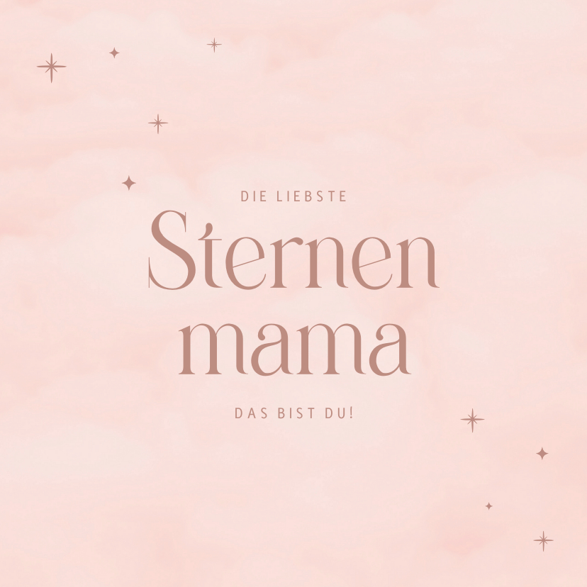 Muttertagskarten - Muttertagskarte Sternenmama rosa Wolken & Sterne