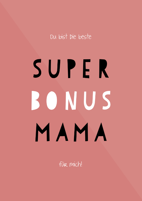Muttertagskarten - Muttertagskarte 'Super Bonus Mama'