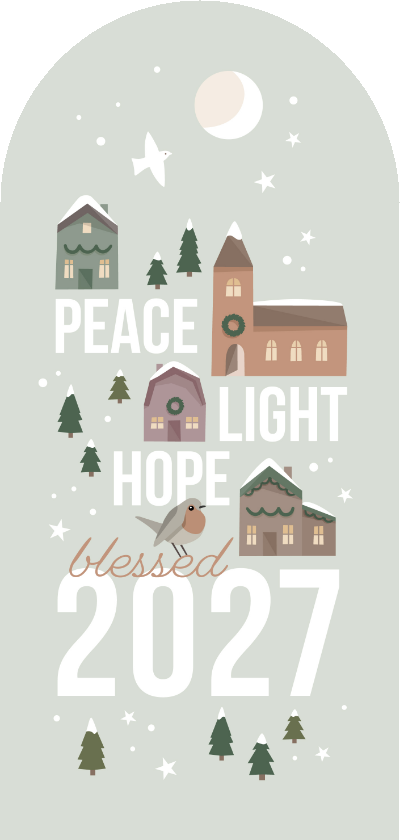 Christliche Neujahrskarte 'Blessed 2027' - Neujahrskarten Neujahrskarten - Christliche Neujahrskarte 'Blessed 2027'