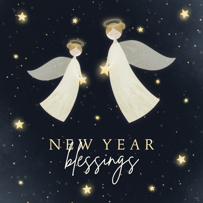 Neujahrskarten - Christliche Neujahrskarte 'New years blessings' 