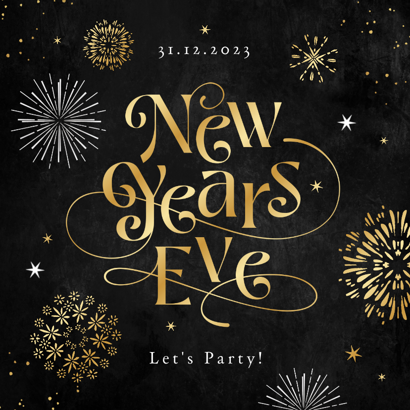 Neujahrskarten - Einladung Silvester 'New years eve' 
