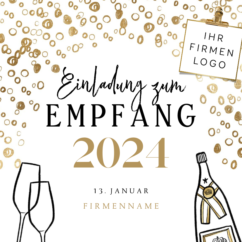 Neujahrskarten - Einladungskarte Neujahrsempfang 2024