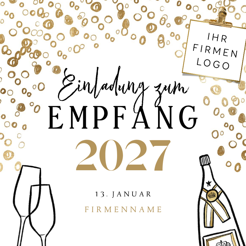 Einladungskarte Neujahrsempfang 2027 - Neujahrskarten Neujahrskarten - Einladungskarte Neujahrsempfang 2027