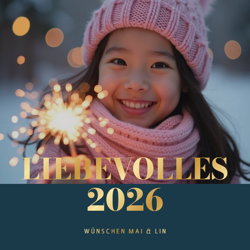 Neujahrskarten - Foto-Neujahrskarte 'Liebevolles 2026' 