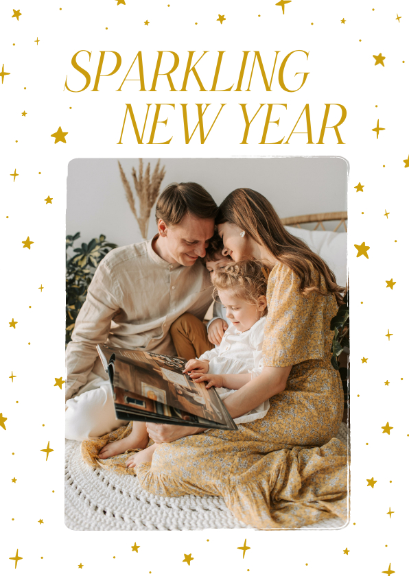 Neujahrskarten - Foto-Neujahrskarte mit Sternchen
