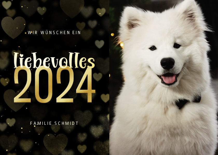 Neujahrskarten - Fotokarte liebevolles 2024