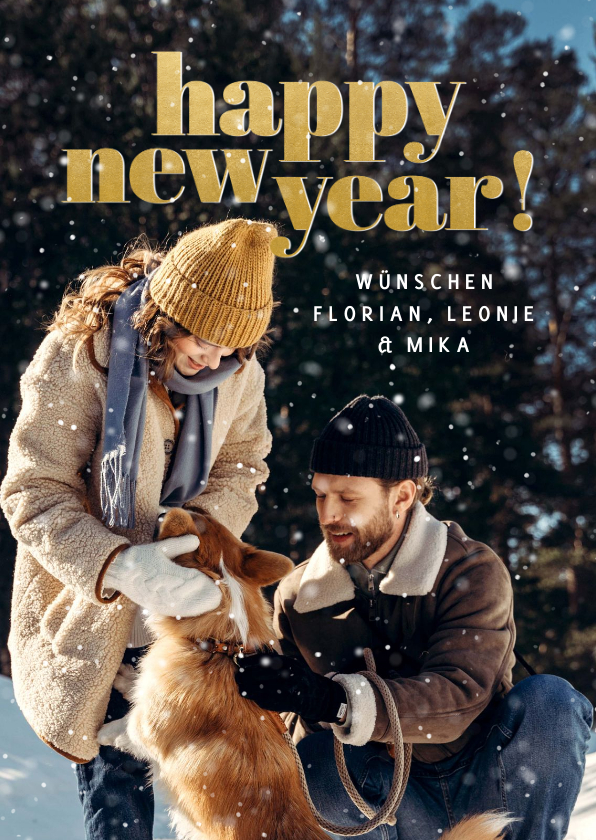 Neujahrskarten - Fotokarte Neujahr 'Happy New Year'