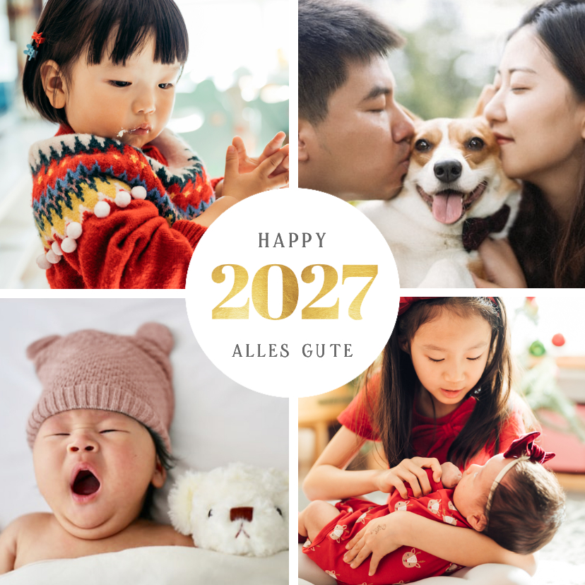 Fotokarte zum neuen Jahr 2027 - Neujahrskarten Neujahrskarten - Fotokarte zum neuen Jahr 2027