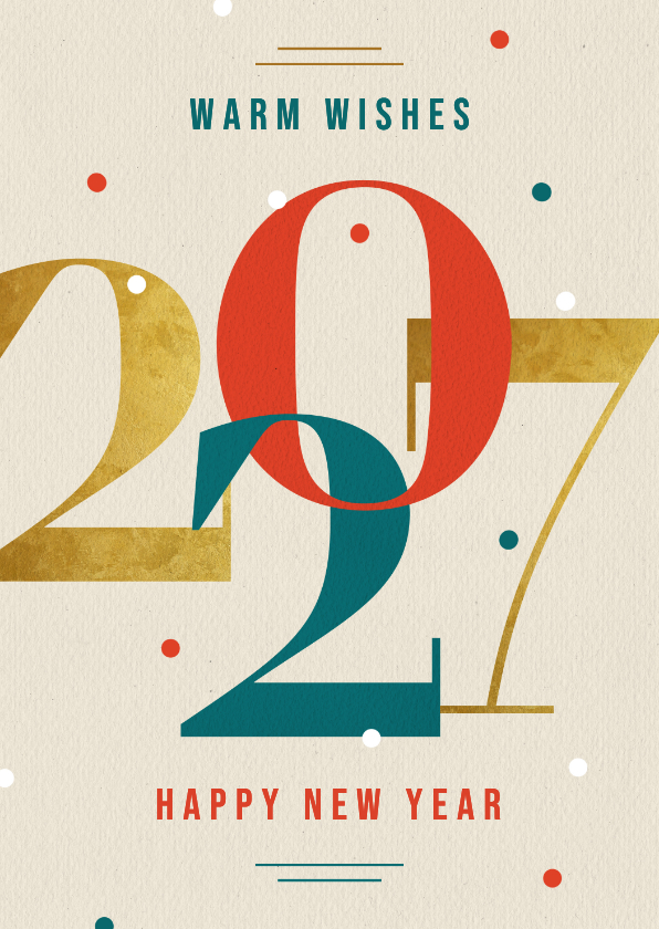Geschäftliche Neujahrsgrüße große Ziffern 2027 - Neujahrskarten Neujahrskarten - Geschäftliche Neujahrsgrüße große Ziffern 2027