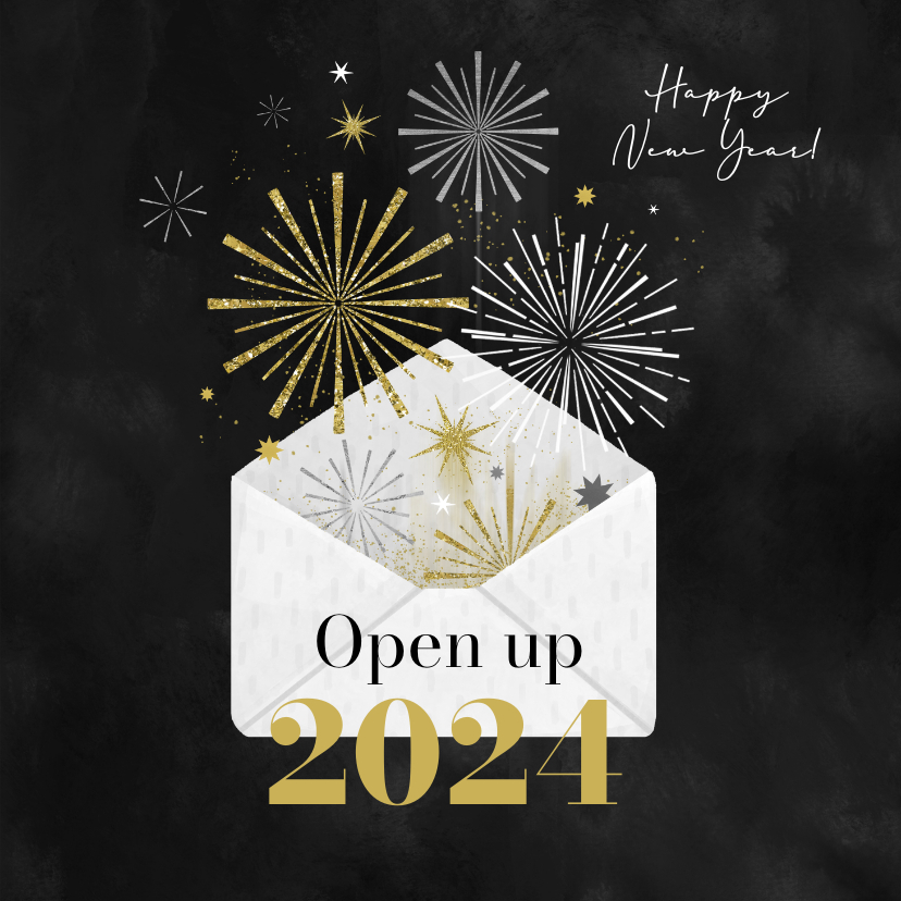 Neujahrskarten - Geschäftliche Neujahrskarte Briefumschlag 'Open up'