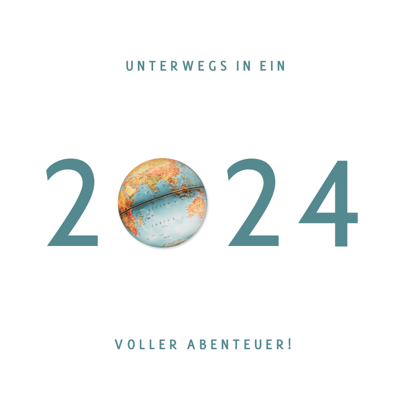 Neujahrskarten - Geschäftliche Neujahrskarte mit 2024 Weltkugel