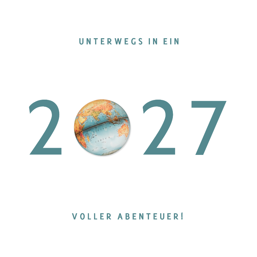 Geschäftliche Neujahrskarte mit 2027 Weltkugel - Neujahrskarten Neujahrskarten - Geschäftliche Neujahrskarte mit 2027 Weltkugel