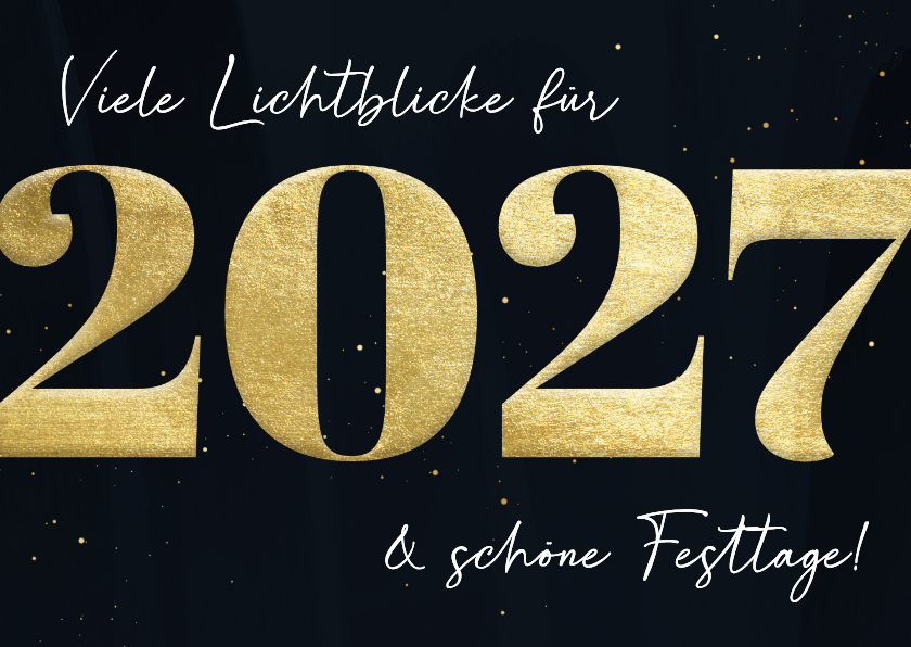 Grußkarte Neujahr 2027 Goldlook - Neujahrskarten Neujahrskarten - Grußkarte Neujahr 2027 Goldlook