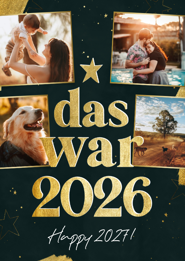Grußkarte Neujahr 'Das war 2026' Jahresrückblick Fotos - Neujahrskarten Neujahrskarten - Grußkarte Neujahr 'Das war 2026' Jahresrückblick Fotos