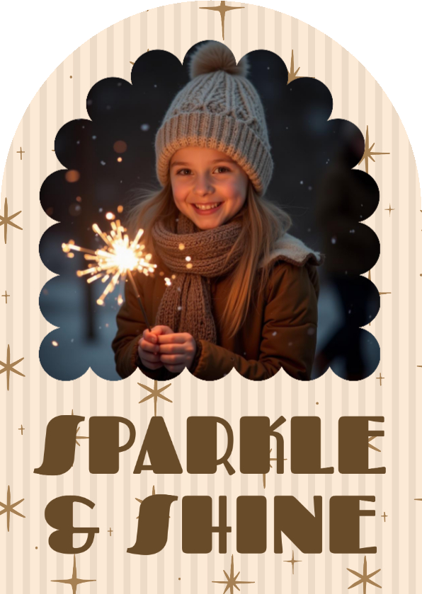 Grußkarte Neujahr Foto 'Sparkle & Shine' - Neujahrskarten Neujahrskarten - Grußkarte Neujahr Foto 'Sparkle & Shine'