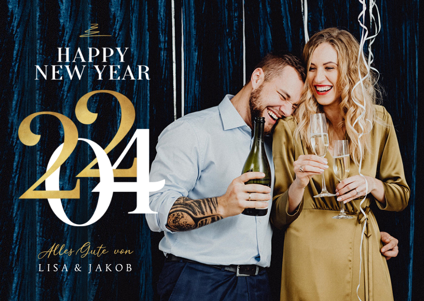 Neujahrskarten - Grußkarte Neujahr mit großem Foto