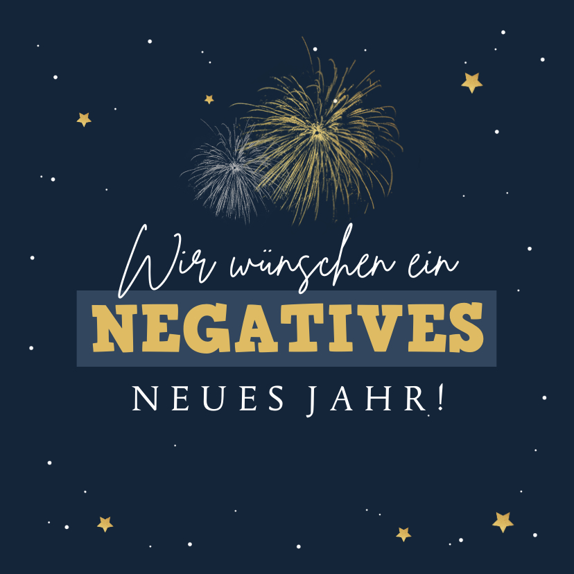 Karte Neujahr 'Negatives neues Jahr' - Neujahrskarten Neujahrskarten - Karte Neujahr 'Negatives neues Jahr'