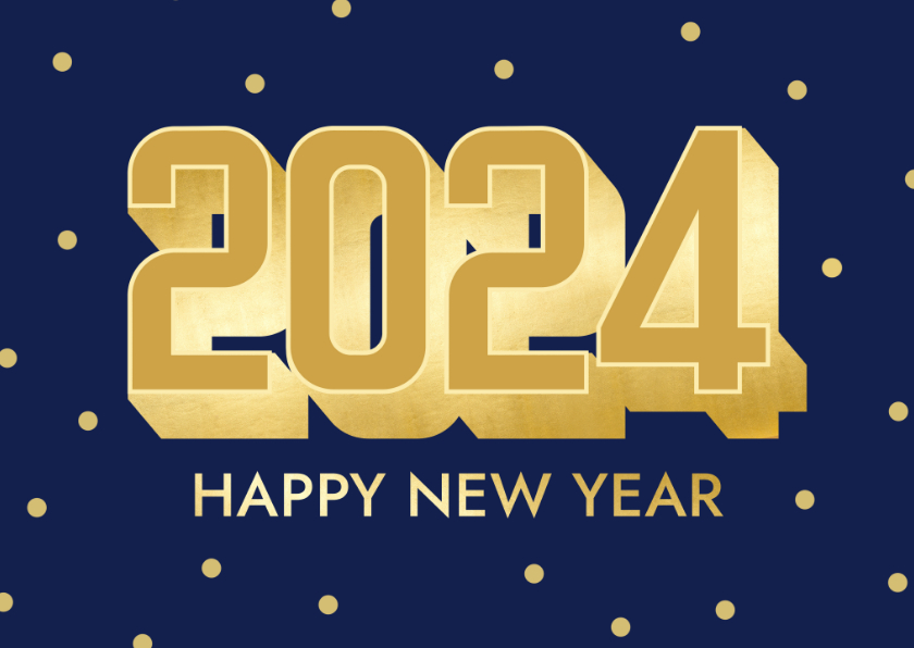 Neujahrskarten - Karte Neujahrsgrüße 2024 in 3D